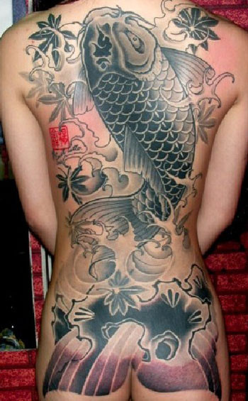 Back Piece Japanese Koi Fish Tattoo Picture 5