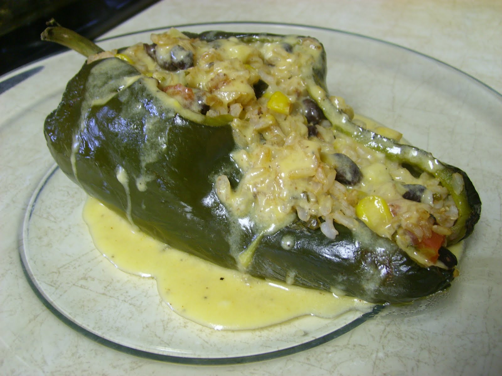Adorkable Recipes Stuffed Poblano Peppers with Cheese Sauce