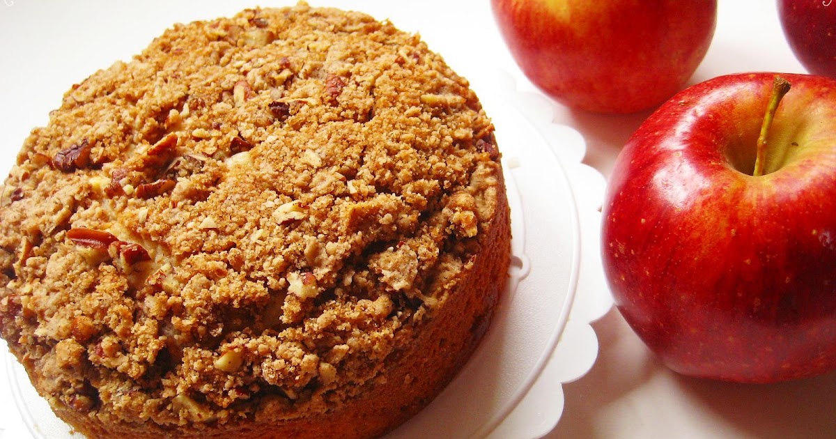 Eggless Apple Streusel Cake
