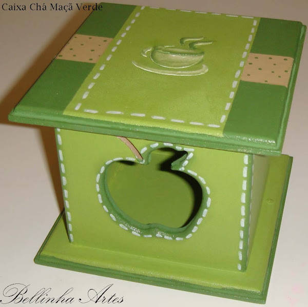 Caixa de Chá com vidro na maçã - R$ 18,00