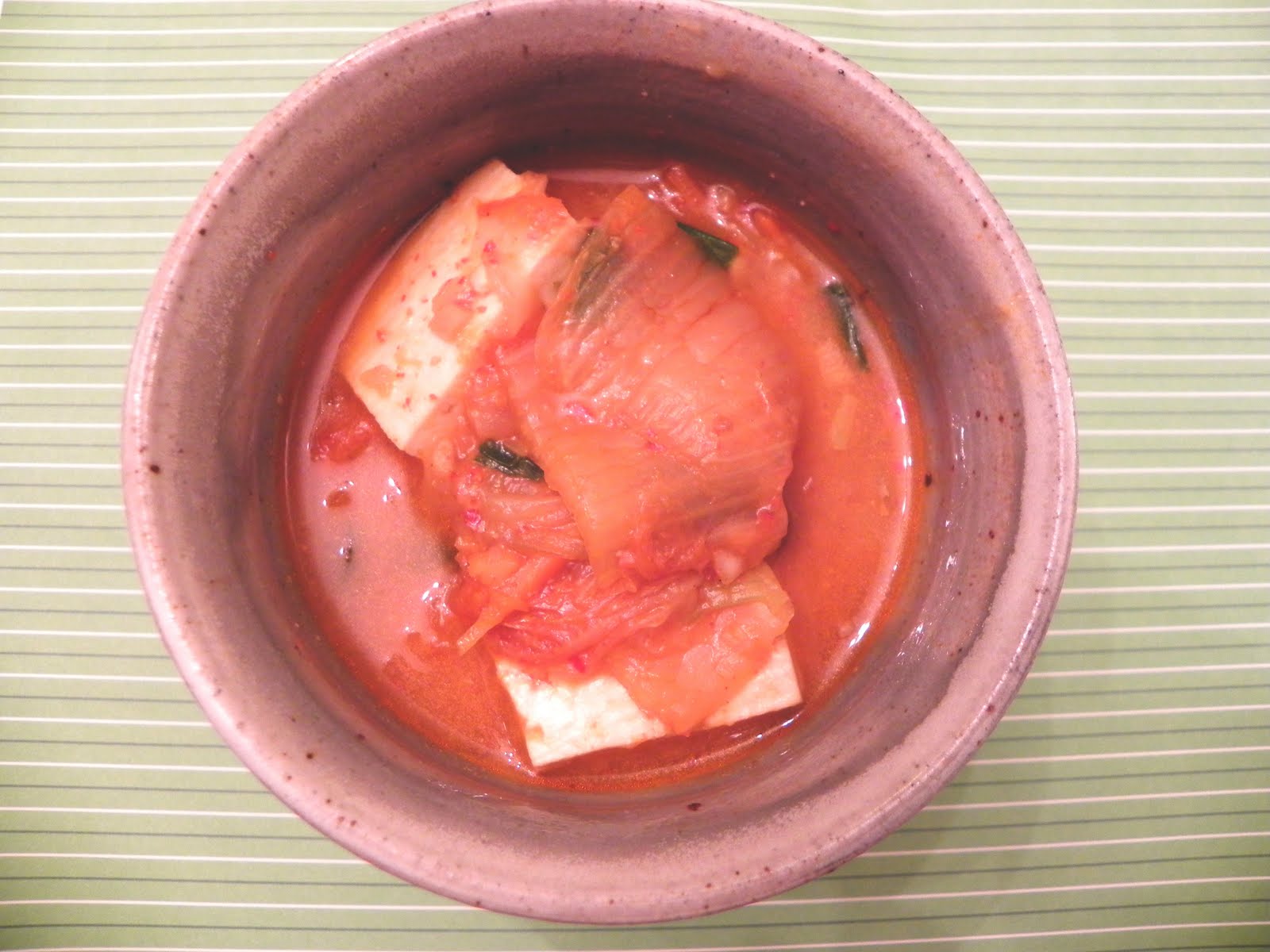 Menu... Korean Tofu Kimchi Stew