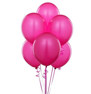 magenta pink birthday balloons