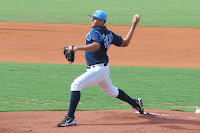 Joe Cruz allowed only one run in eight innings while striking out 11 in Friday's game.  Photo by Jim Donten.