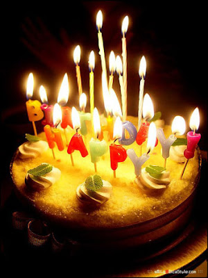 picture of birthday cake with lots of candles