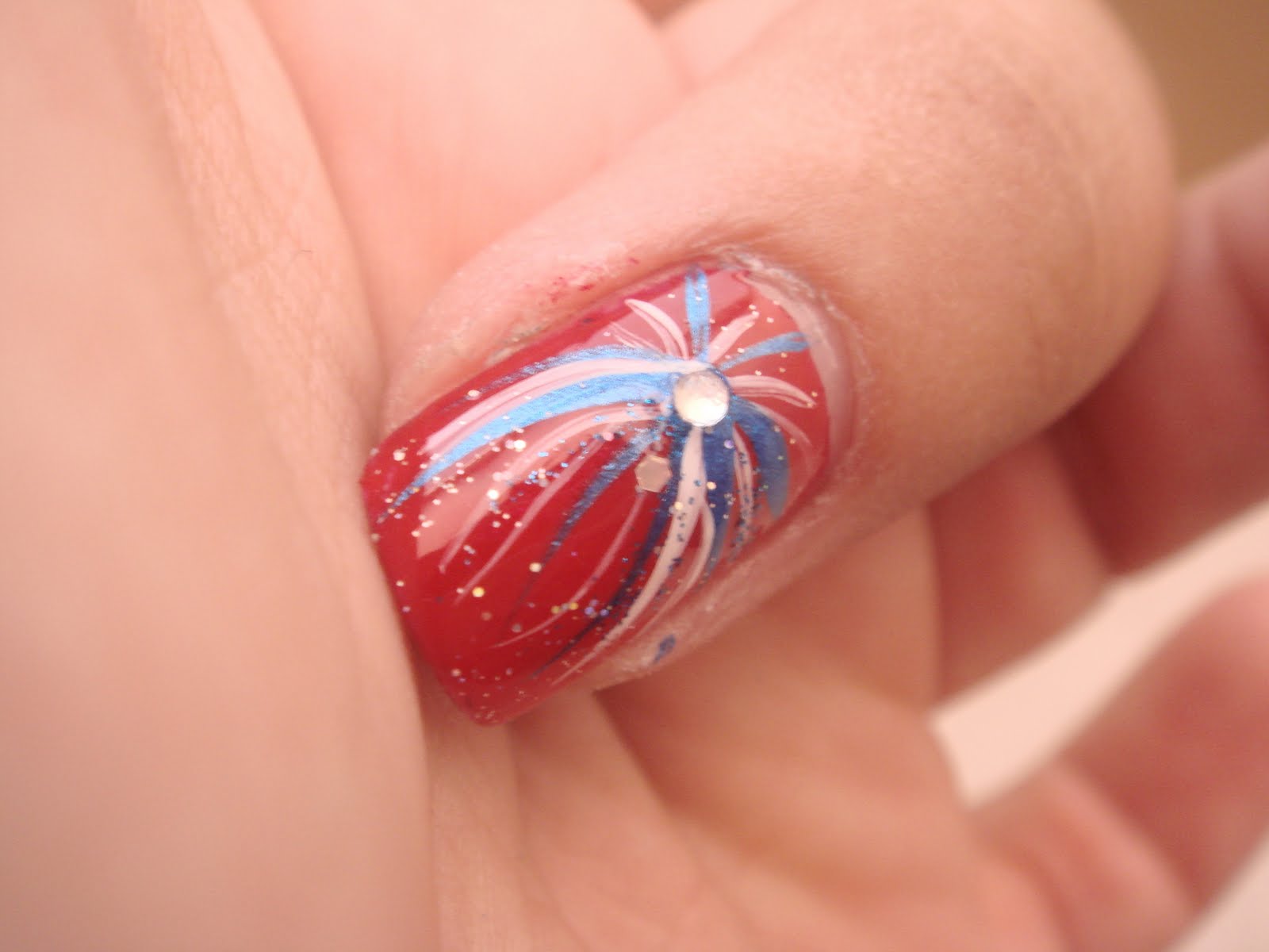 Firework Nail Art Tutorial for 4th of July - wide 1