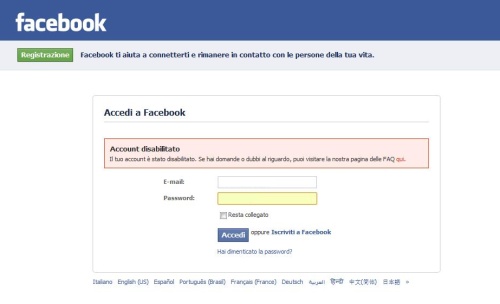 metatrader account disabled on facebook