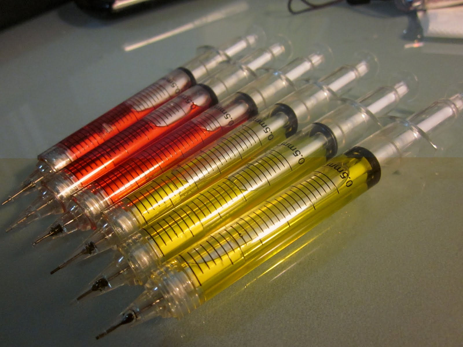 Sketch, Draw, Paint. syringe pencils