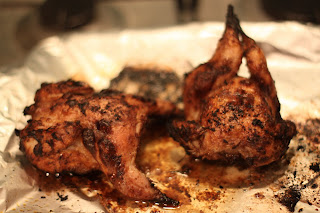 grilled quails rose petals bitter chocolate