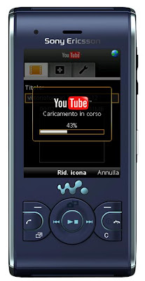 Sony Ericsson W595 con Youtube uploader