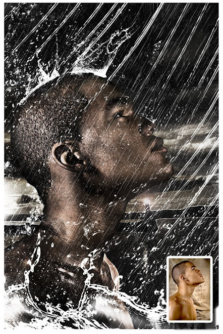 Face in the rain