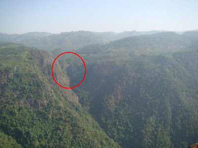 View from Dolphin Nose view point-What you see inside the circle is Catherine Falls