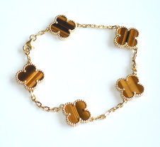 Van Cleef Alhambra Tiger Eye Bracelet