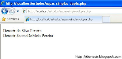 Nome de uma variável entre Áspas Simples e Dupla Nome de uma variável entre Áspas Simples e Dupla