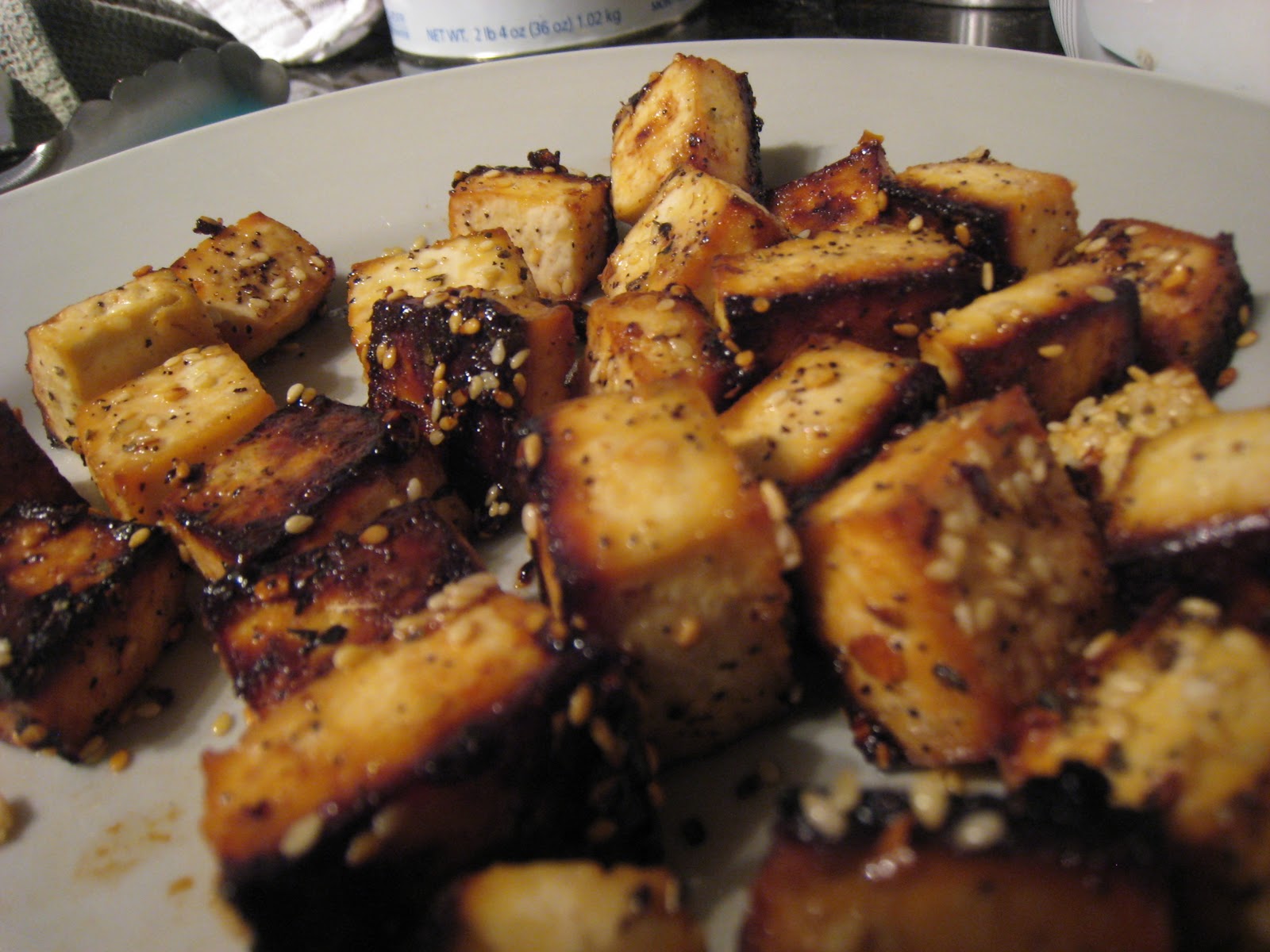 Steel Cut Oats, Leftover ‘za, Baked Tofu, Asparagus… what the front door?!?!