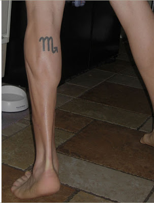 scorpio zodiac tattoo. Scorpio glyph calf tattoo