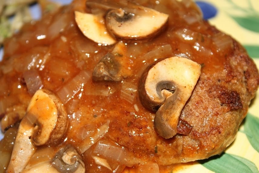 Vegan Epicurean Mushroom Seitan Cutlets topped with Lemony Mushroom Gravy
