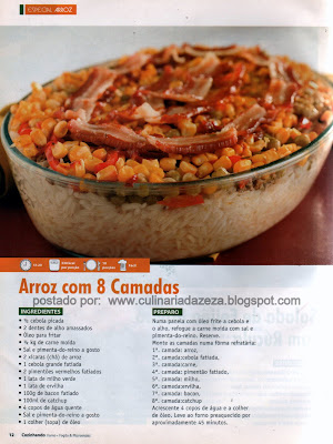 RECEITA DE ARROZ COM 8 CAMADAS