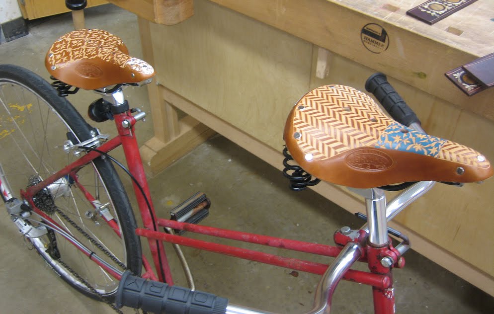 If It's Hip, It's Here (Archives) Leather Engraved Brooks Saddle Bicycle Seats By Kara Ginther