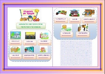 MY ESL WORLD: WORKSHEET-PLACES IN TOWN
