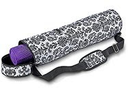 These stylish Yoga Mat Carriers have an adjustable padded shoulder strap and zip side pocket.
