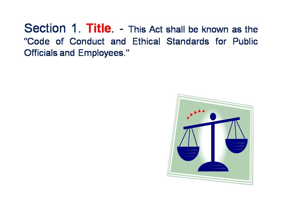 Code of Conduct and Ethical Standards for Public Officials and