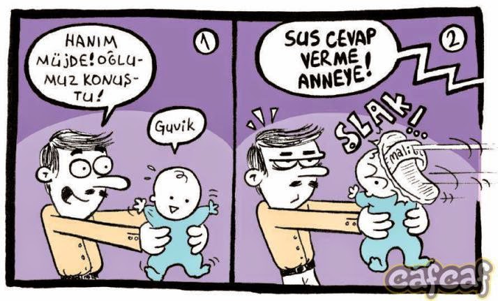 karikatür müjde oğlumuz konuştu sus anneye cevap verme