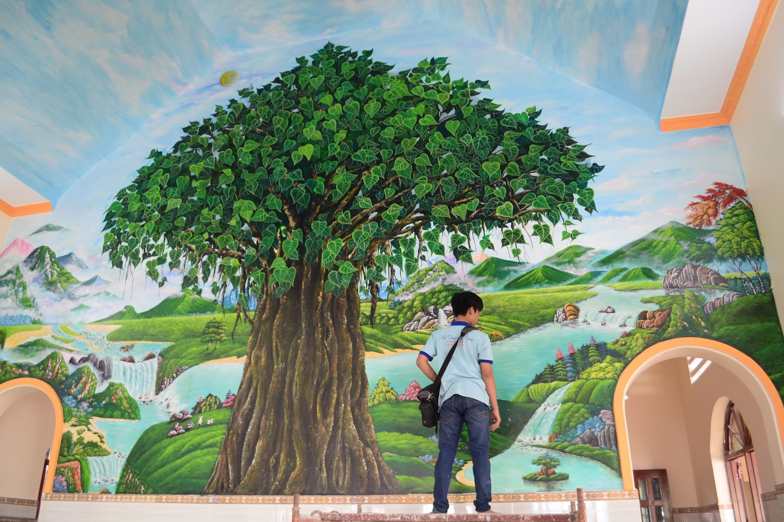 Vẽ Tranh Tường Cây Bồ Đề