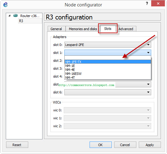 Gns3 default slots