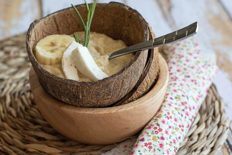 Compote pommes banane coco