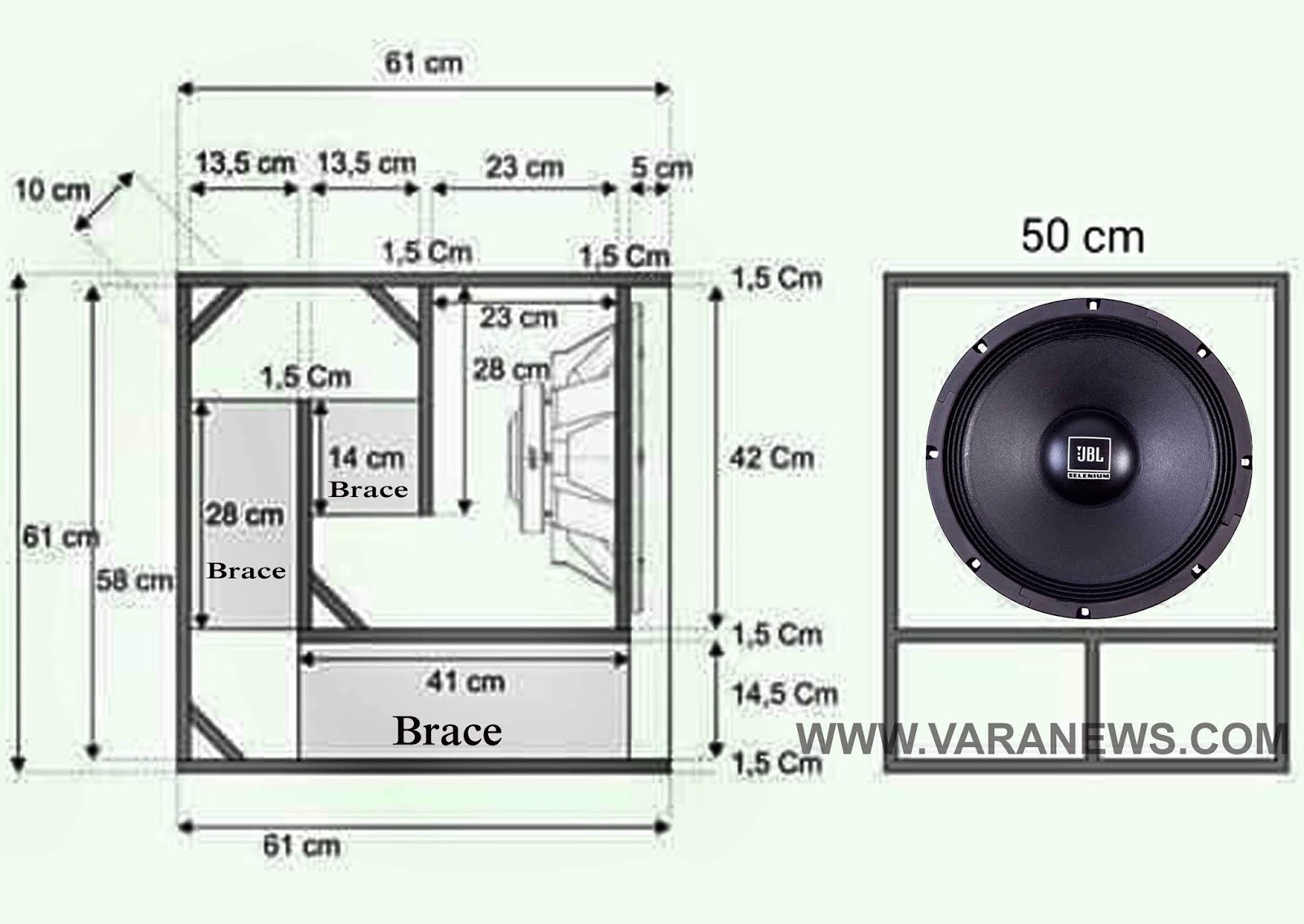 Skema box speaker 15 inch untuk bass jauh