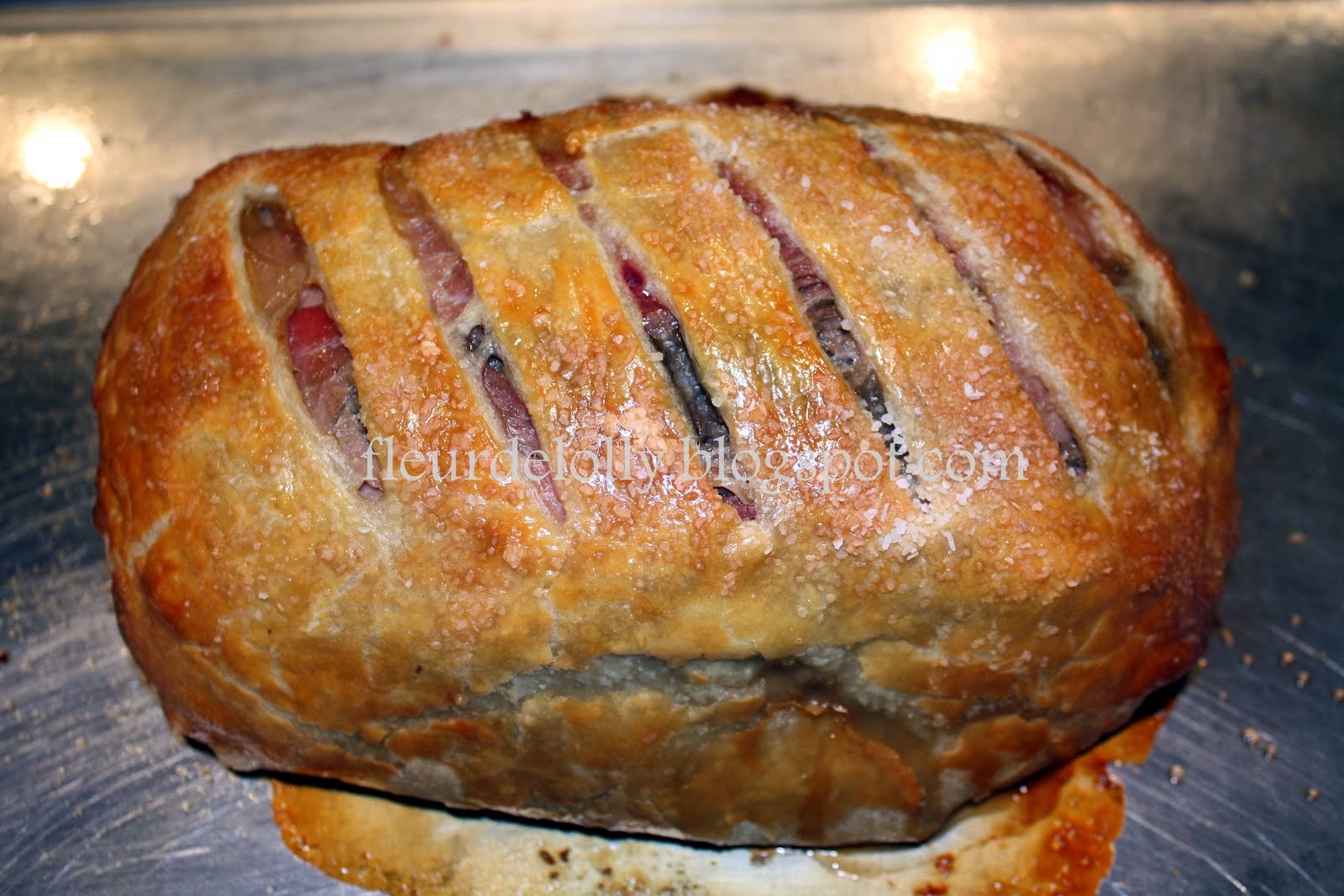 Fleur de Lolly Beef Wellington with Creamy Green Peppercorn Sauce