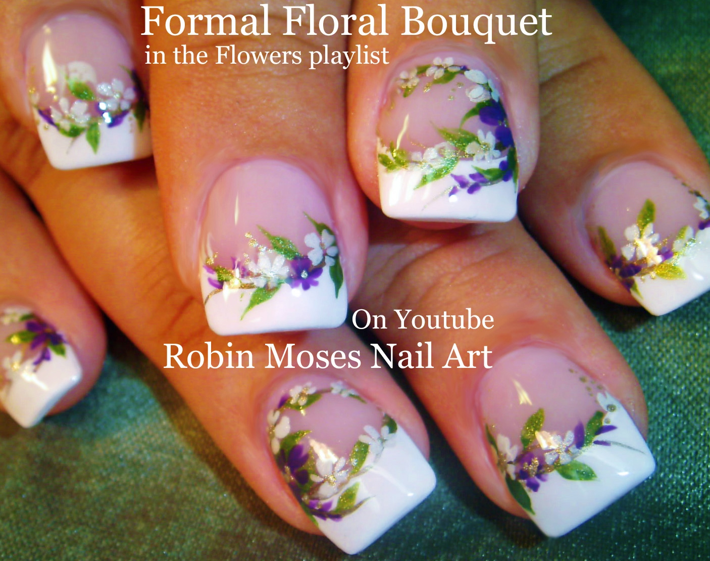 Nail Art by Robin Moses Elegant White Flower Nails "wedding nails
