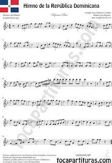  Himno de la República Dominicana Partitura de Saxofón Soprano y Saxo Tenor Sheet Music for Soprano Sax and Tenor Saxophone Music Scores