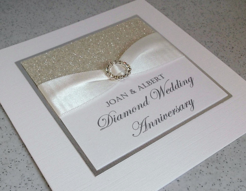 Paper Daisy Cards: Diamond wedding anniversary invitations