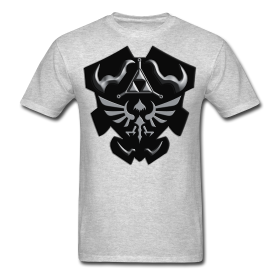 Diversas playeras y blusas con el Hyrule Shield y el escudo de los