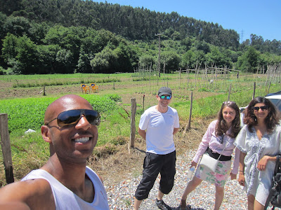 Farmer Mikel and botanist Iuliana were teaching Azin and I about agriculture