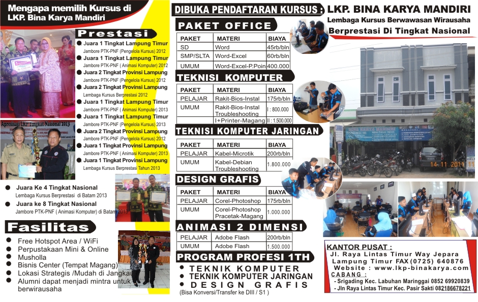 Brosur Kursus Komputer CDR - Cepat-Cepot