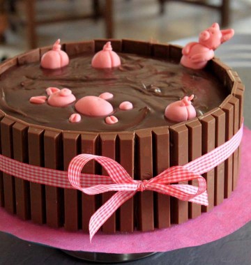 Gâteau d’anniversaire Bain de boue pour les cochons 