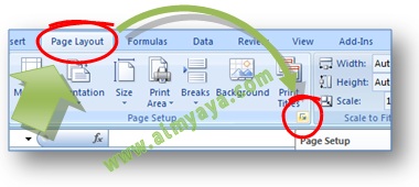  Gambar: Cara menampilkan dialog Page Setup di Microsoft Excel