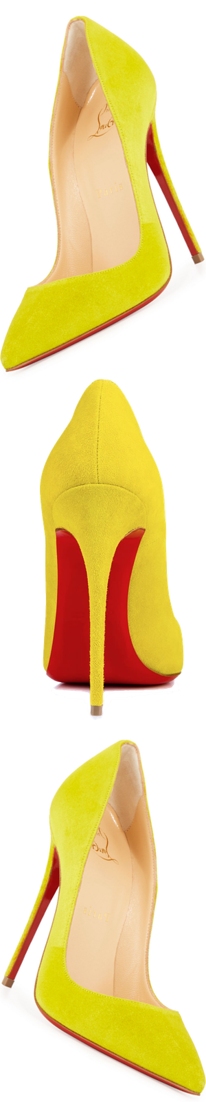 Christian Louboutin So Kate Suede 120mm Red Sole Pump, Cubiste Yellow