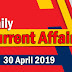 Kerala PSC Daily Malayalam Current Affairs 30 Apr 2019