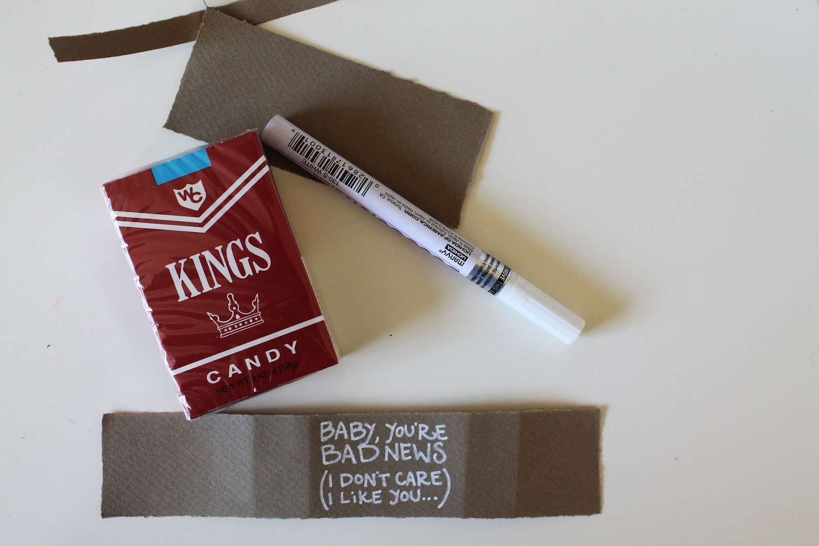 ashore make A Candy Cigarette Valentine (for the badboy)