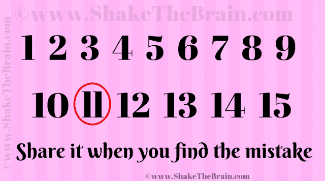 Answer of Find the Mistake Puzzle