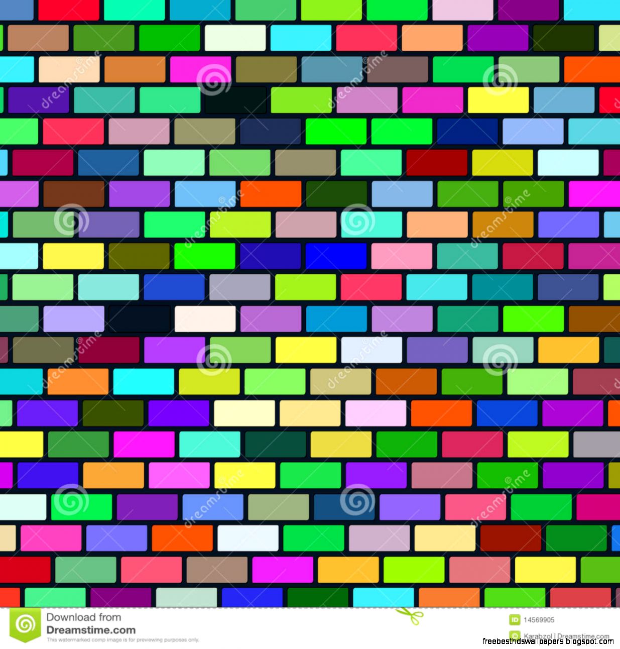 Background From Multi coloured Brick Wall Royalty Free Stock Photo