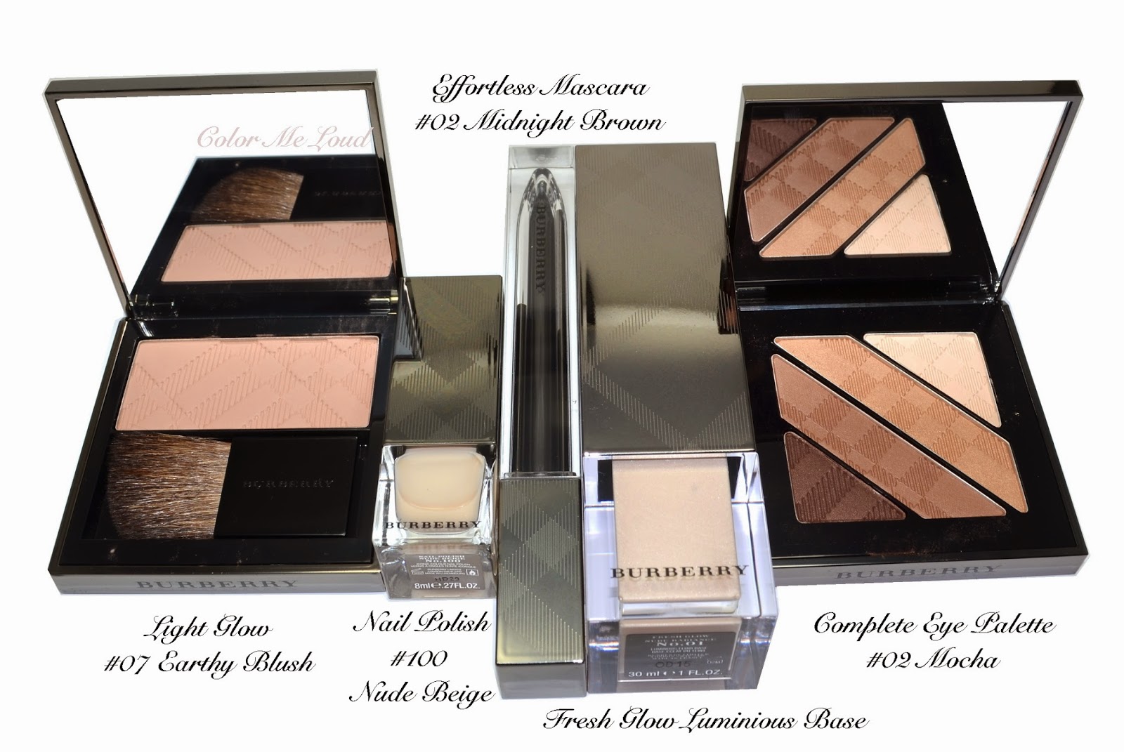 Burberry Complete Eye Palette #02 Mocha, Light Glow #07 Earthy Blush,  Effortless Mascara #02 Midnight Brown and Nail Polish #100 Nude Beige from  Nude Glow Collection, Review, Swatch & FOTD | Color Me Loud