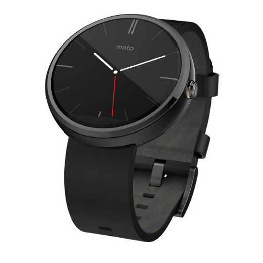 Motorola Moto 360 - Black Leather Smart Watch - image