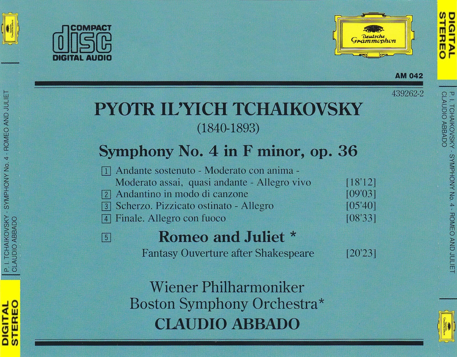 Sentidos Tchaikovsky. Sinfonía nº 4. Romeo y Julieta. Abbado. Orquesta