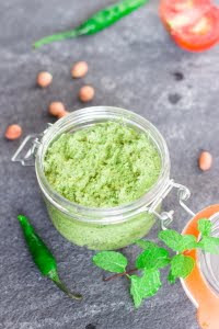 mint peanut chutney dip pudina mungfali