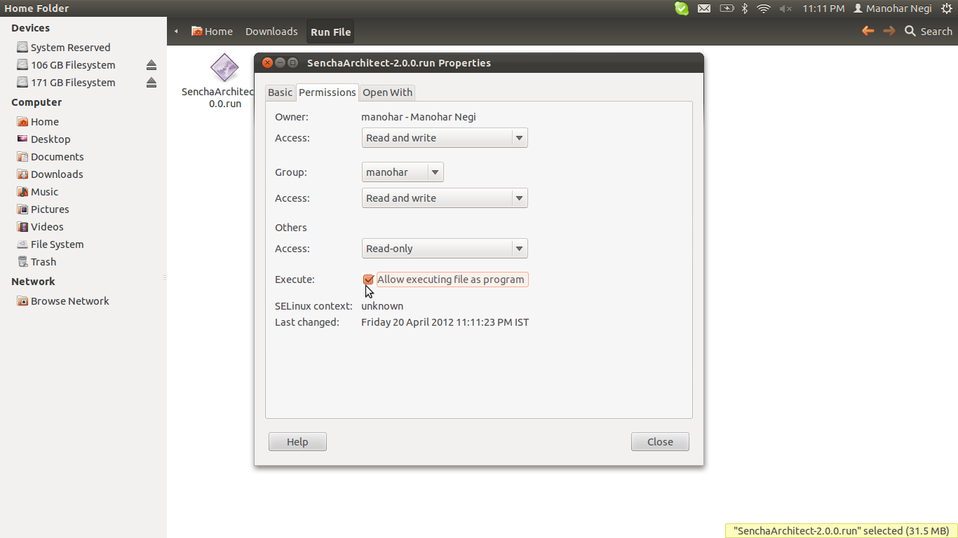 Manohar Negi Opening run File In Ubuntu 11 10 manohar-negi-opening-run-file-in-ubuntu-11-10