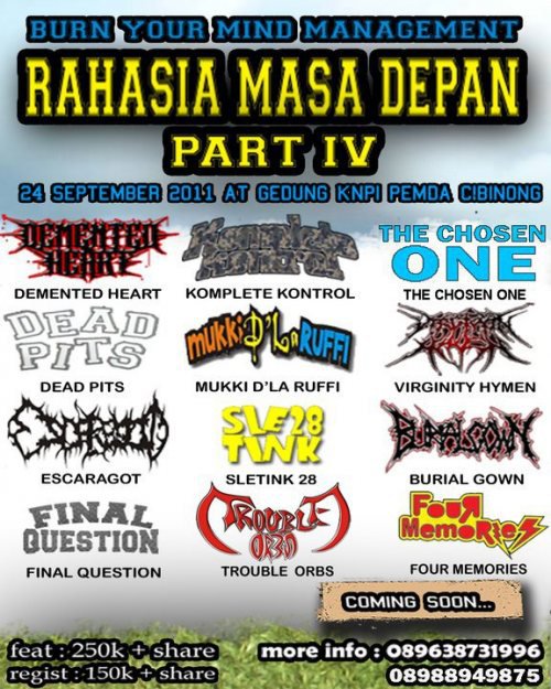 Coming Soon Burn Your Mind Management - Rahasia masa depan Part IV Coming Soon Burn Your Mind Management - Rahasia masa depan Part IV